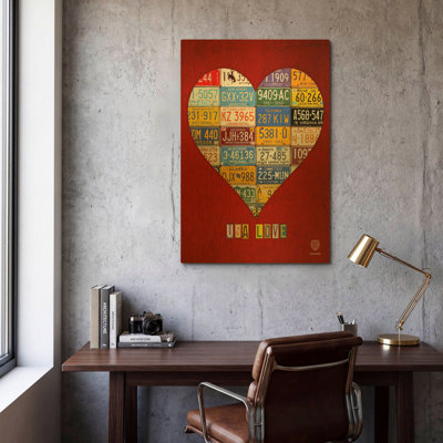 License Plate Art Heart' By Design Turnpike  Metal Wall Art, 24" x 36"