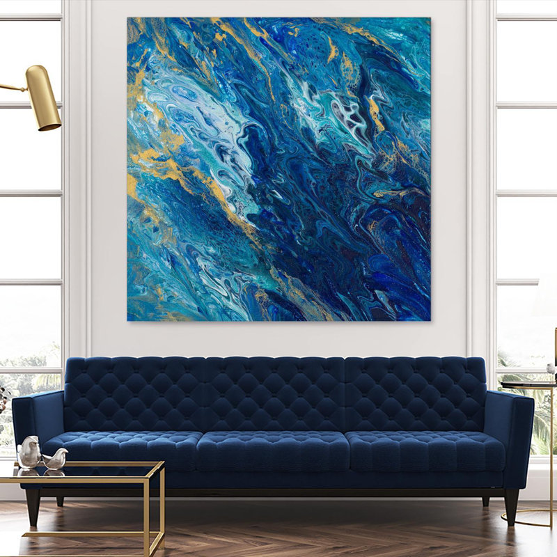«Blue Marble», reproduction d'art sur toile géante 54 po x 54 po, H 72 po x l 72 po x P 1,5 po