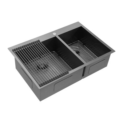 Drop-in Double Bowl Stainless Steel Kitchen Sink