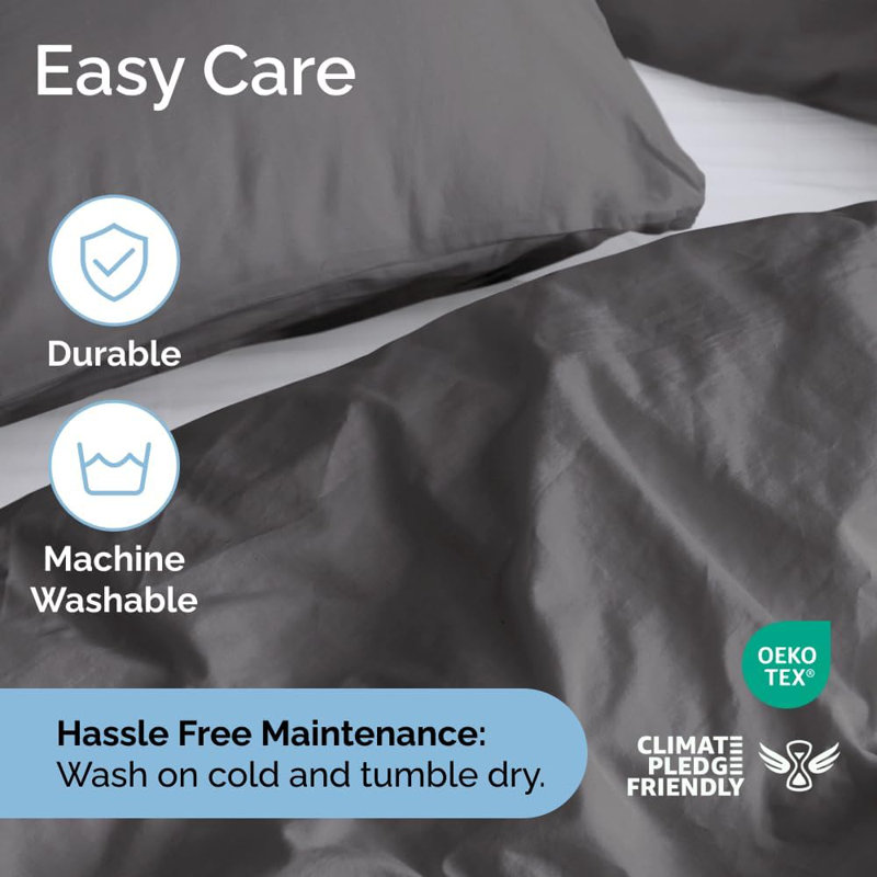 Premium 3-Piece Duvet Cover Set - Hotel Quality Soft & Cooling Comforter Cover With Zipper & Matching Pillowcases, King