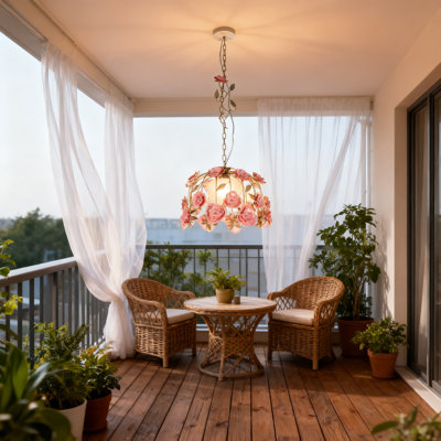 1-light Dimmable Rose Chandelier