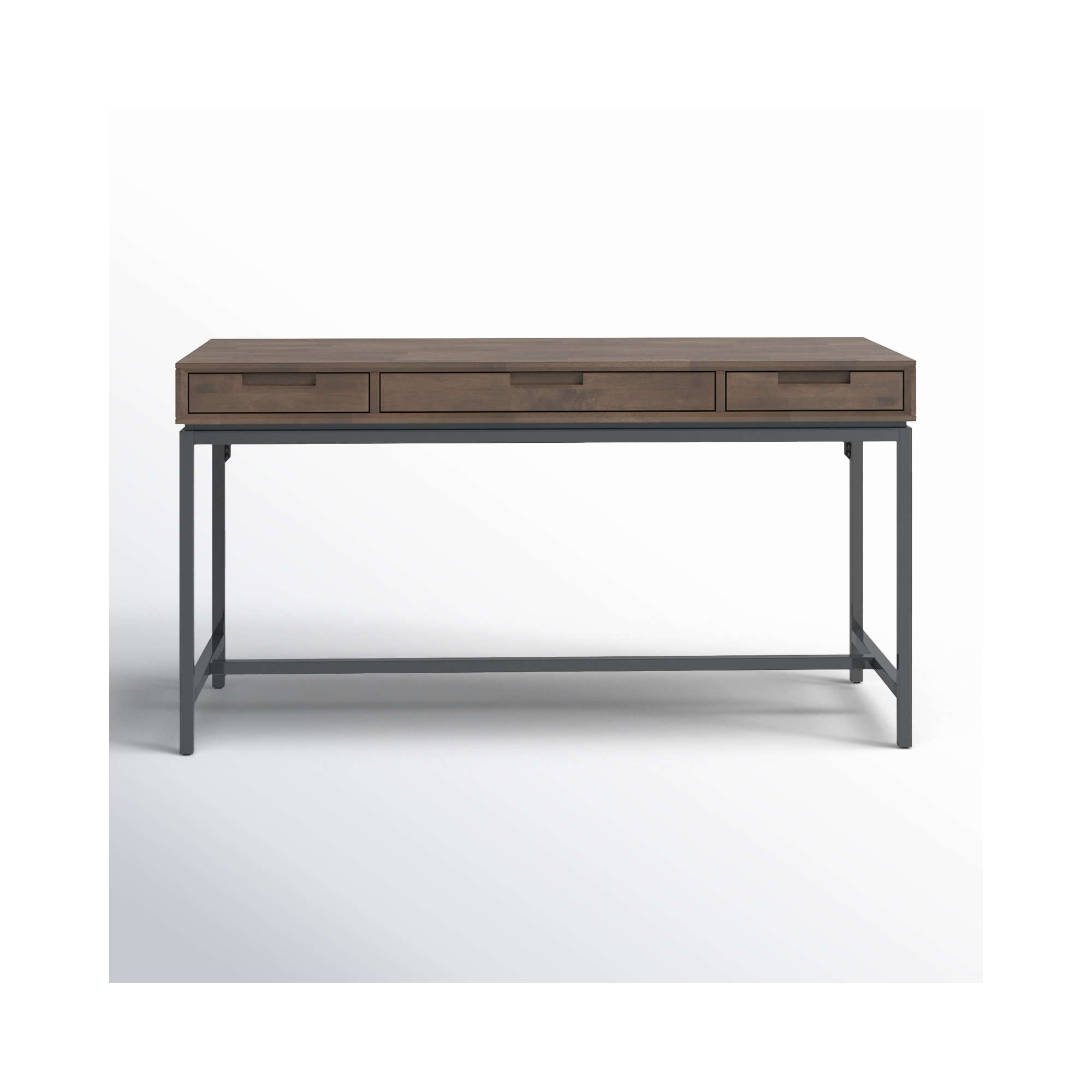 Lars Mid Century Desk, 31.50" H x 60" W x 24" D, Walnut Brown/Black