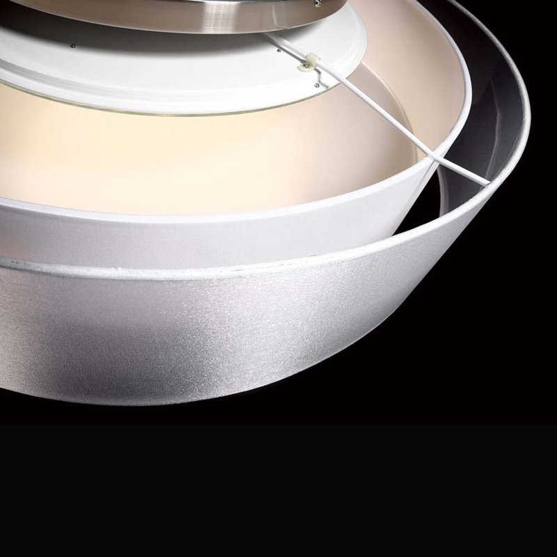Plafonnier semi-encastré 24 po à DEL à intensité variable avec abat-jour en tissu et diffuseur en verre transparent Metropolis 
