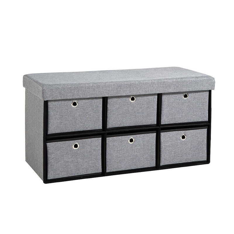 Mackennah 76cm Wide 6 Drawer Storage Ottoman