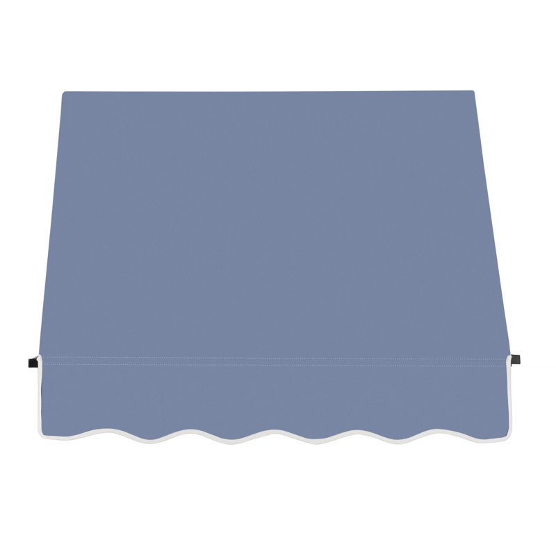 Awntech Santa Fe Acrylic Fabric Fixed Awning with Iron Rope Arms, 44" H x 52.5" W x 36" D, Dusty Blue