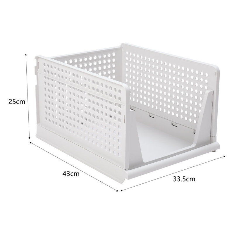 43cm Foldable and Stackable Drawer Storage Basket, 25cm H x 43cm W x 33.5cm D