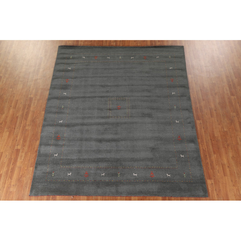Tapis gris anthracite Gabbeh 8 x 10