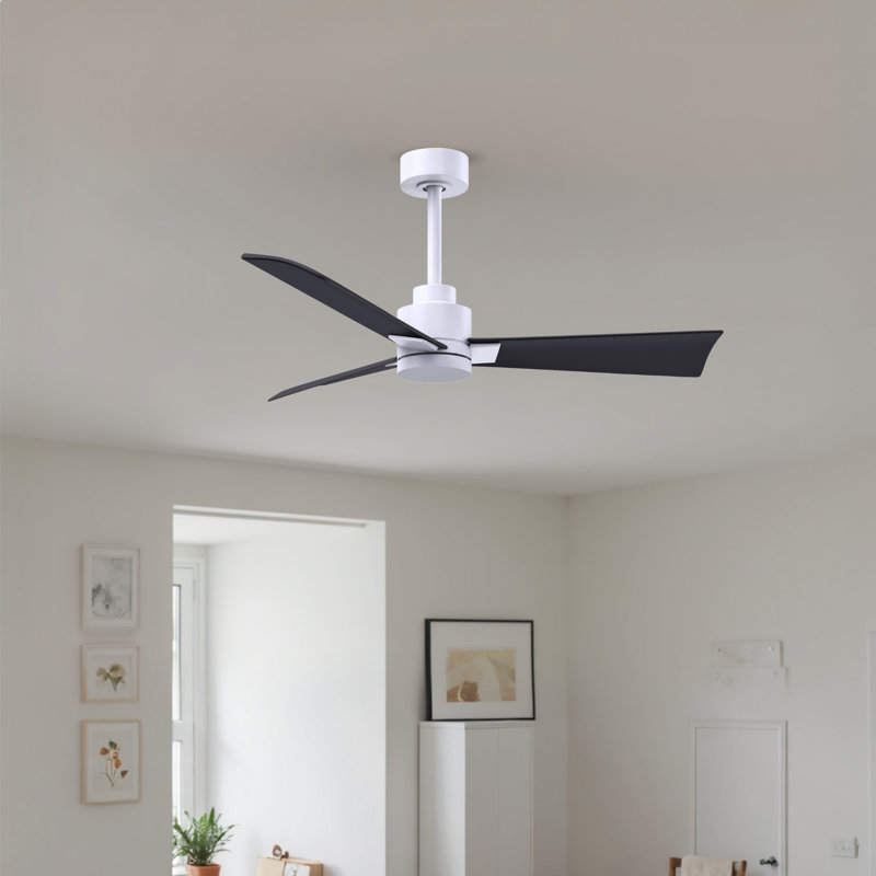 Ventilateur de plafond Alessandra 42, Noir mat, Blanc mat