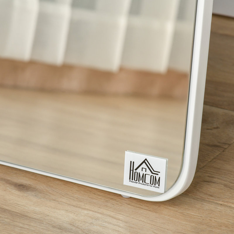 Miroir pleine longueur, miroir corps entier rectangulaire, Blanc