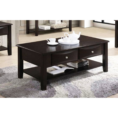 Table basse rectangulaire brune avec deux tiroirs Avantages des tiroirs soigneusement conçus