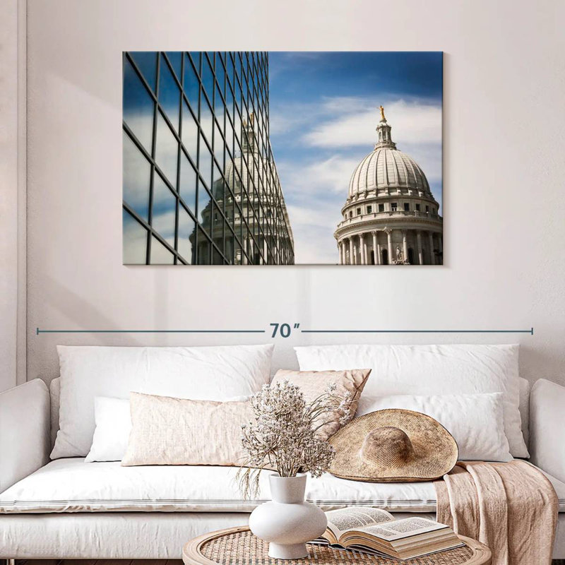 Lilie Wisconsin Capitol Dome Reflection, H 30 po x l 45 po