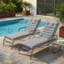 Ensemble de 2 coussins de chaise longue, coussins de remplacement pour patio avec sangles réglables, 73 po-132621269