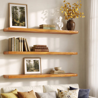Tablettes murales flottantes en bois