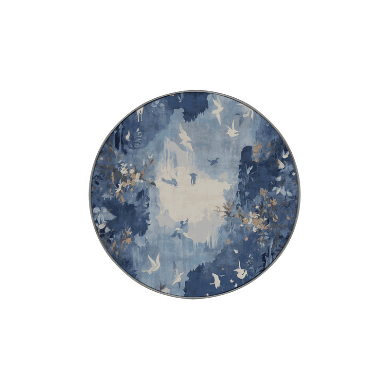Silky Soft Plush Grey Area Rug, Round 7'