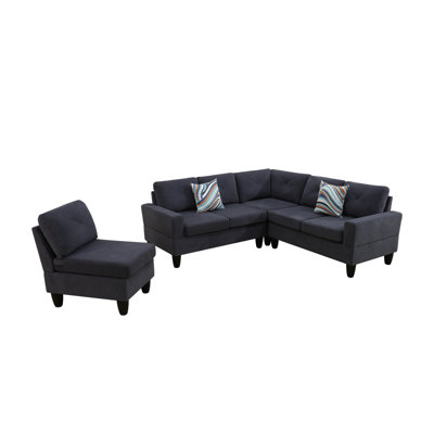 Gwenetta Velvet L-Shaped Sectional Reversible