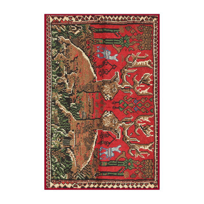 Rouge/vert/brun Tapis décoratif