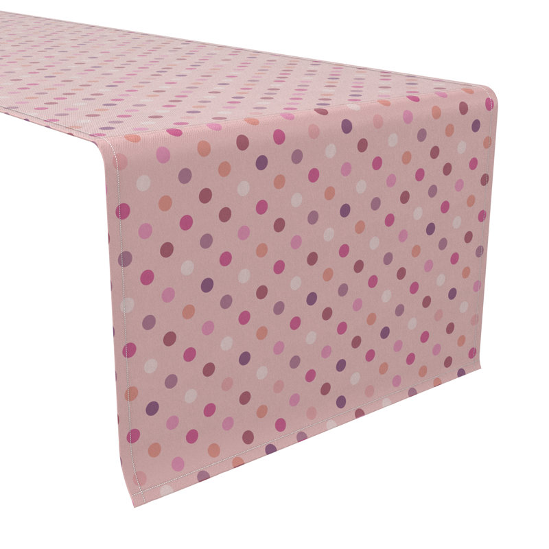 Rectangular Polka Dots Cotton Twill Table Runner