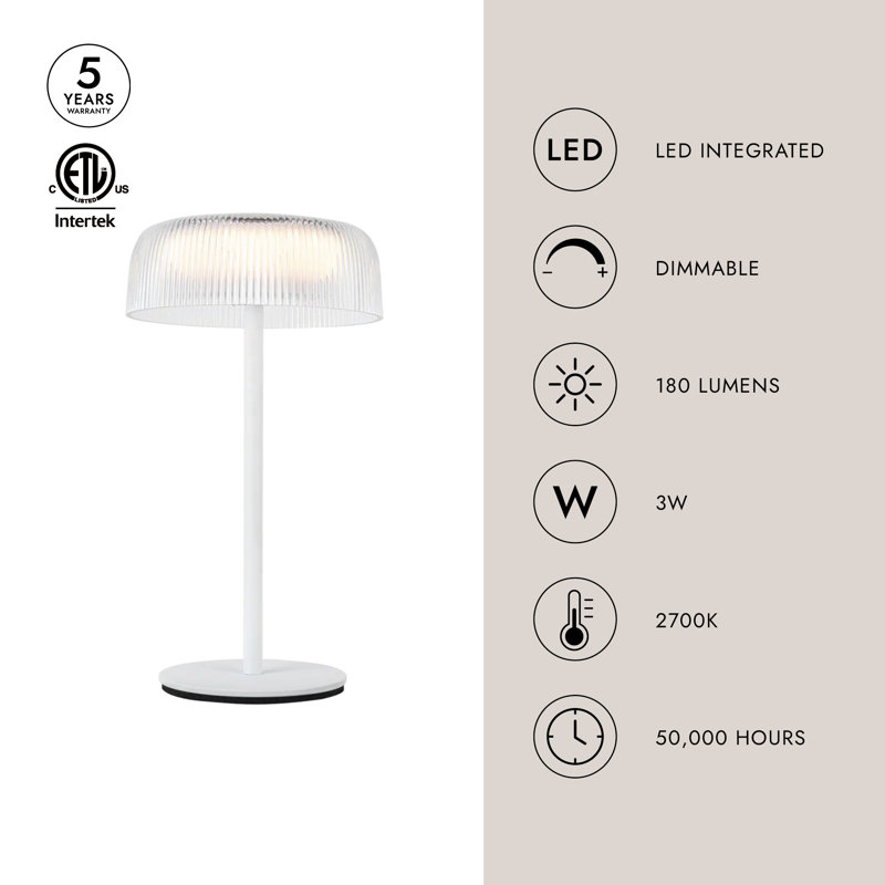 Brilla LED Standard Table Lamp, White