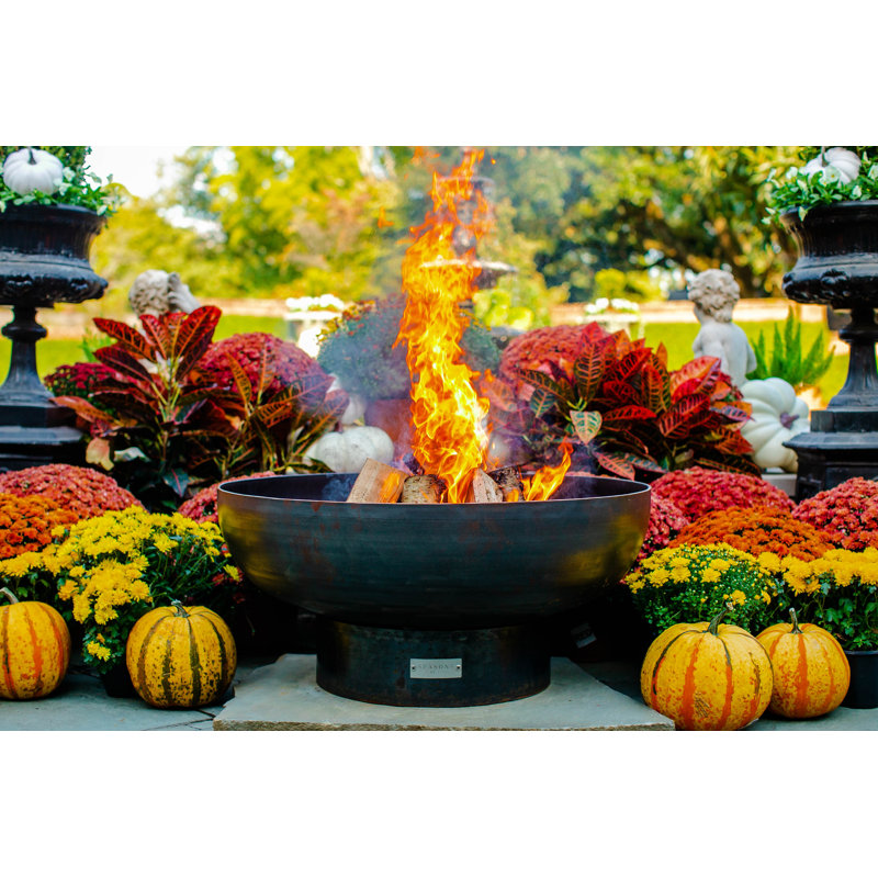 48" Harrogate Steel Fire Pit with Lid