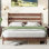 Base de lit en bois massif avec tête de lit ergonomique Flennory
