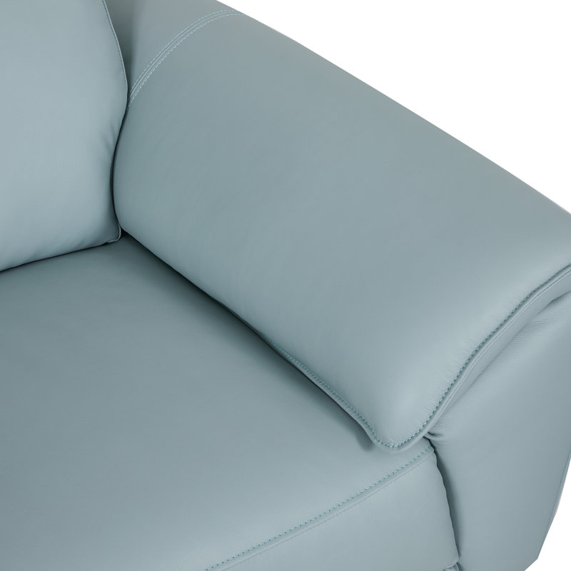 Canapé modulaire surdimensionné avec méridienne Houston, Orienté à gauche (vu de face), Cuir fleur bleu