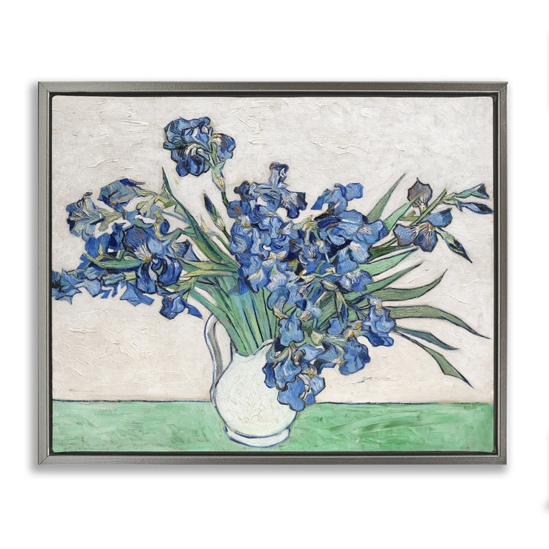 Cadre flottant Expressionist Iris, Cadre flottant gris lustré, H 17 po x l 21 po