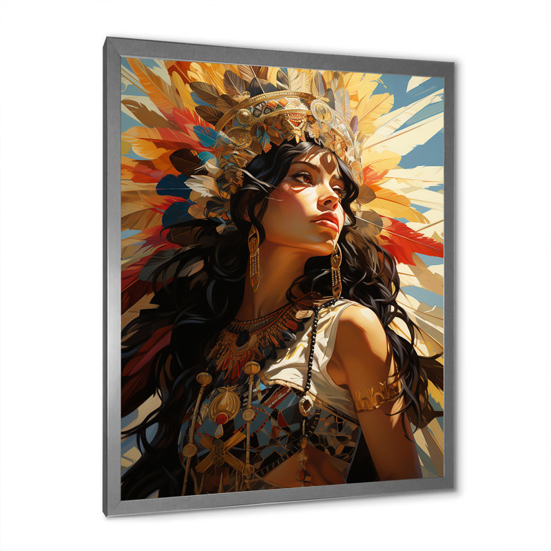 Rotanev, photo colorée réaliste d'une femme mexicaine - reproduction, Cadre photo argenté, H 44 po x l 34 po x P 1,5 po