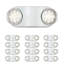 Paquet de 12 lumières de secours à DEL à double tête avec batterie de secours, 120 / 277V