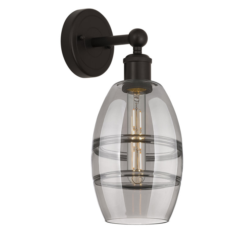 Applique murale en acier Bettylou, Gris fumée clair, H 10,38 po x l 5,88 po x P 7,44 po, Bronze huilé