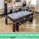 Gosports 7 Ft 3-in-1 Multi Game Pool Table Set with Dining, and Table Tennis Game Includes Storage Bench