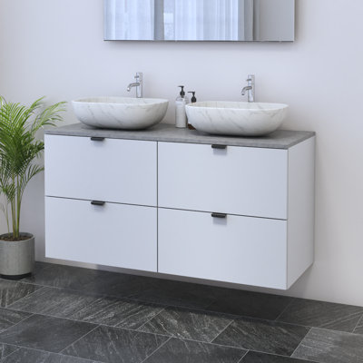 Kareema 47.2'' Double Bathroom Vanity with Top