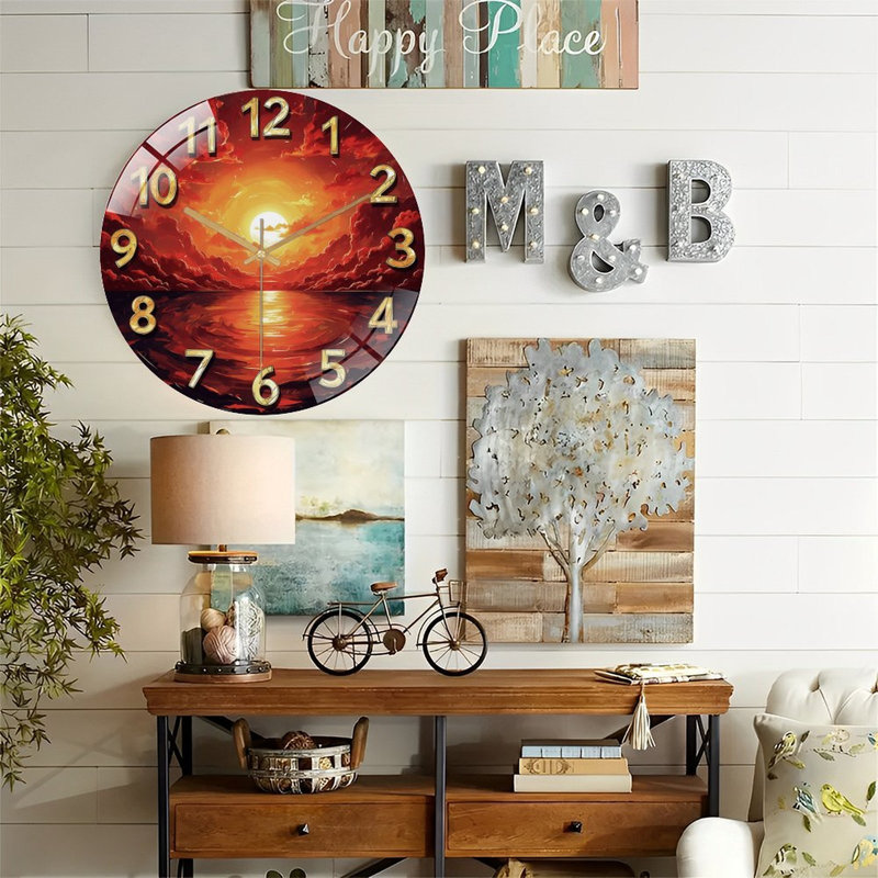 Horloge murale 12 po Sunset