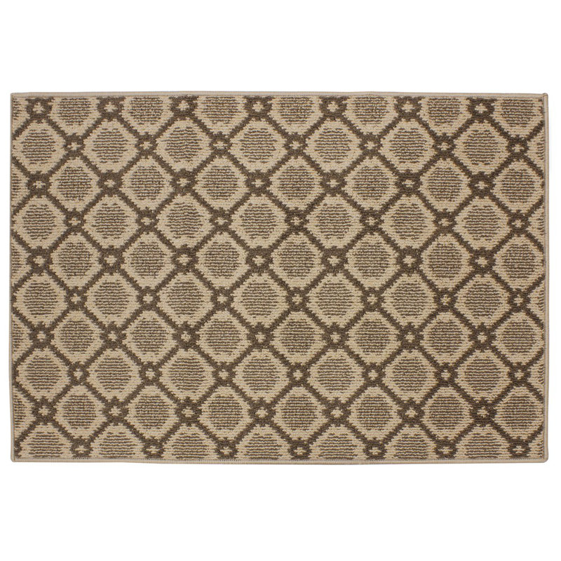 Florance Non-Slip Geometric Doormat, Brown, 0.5cm H x 120cm W x 80cm L