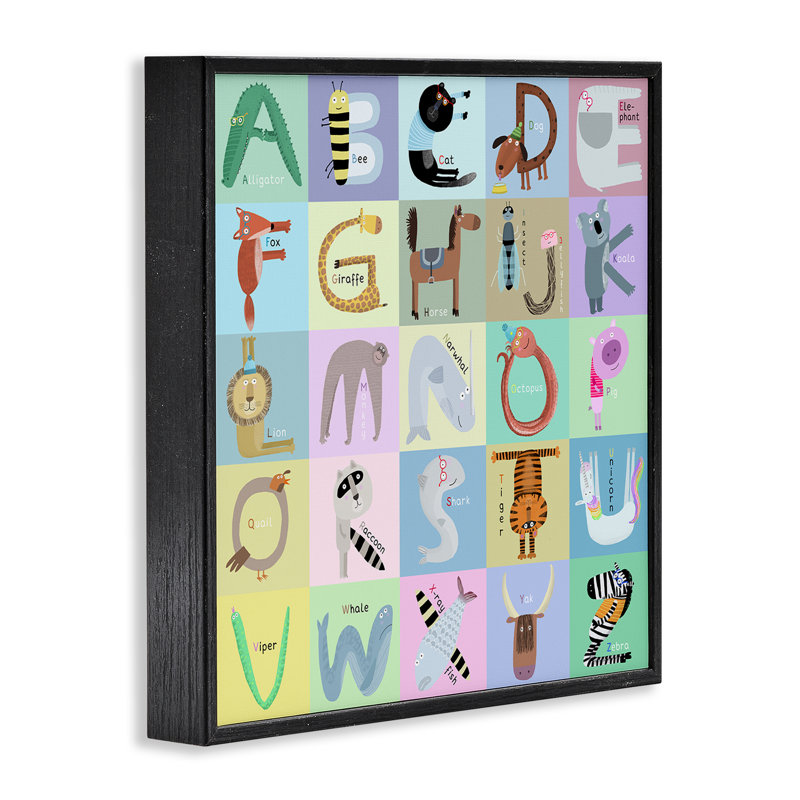 «Fun Animals», lettres giclées, par Carla Daly, Giclée encadrée noir minuit, H 24 po x l 24 po