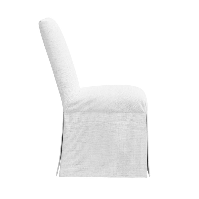 Red from Scalamandre Crafted by Cloth & Company Claremont Dining Chair in Solids, Slubby White Linen