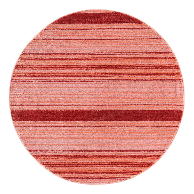 Osteen Striped Indoor Rug, Round 5'3" x 5'3"