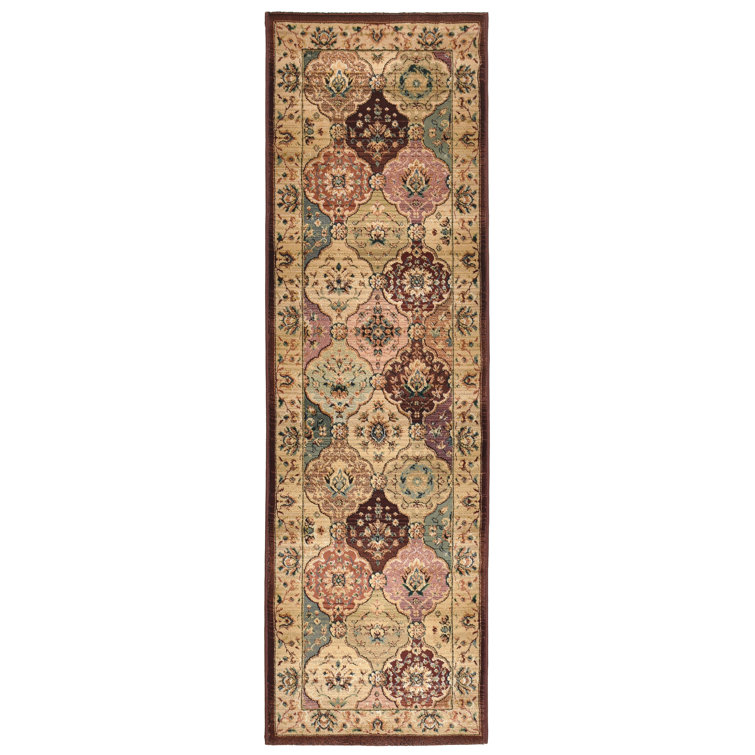 Hartshorne Machine Woven Brown/Cream/Red Indoor Rug