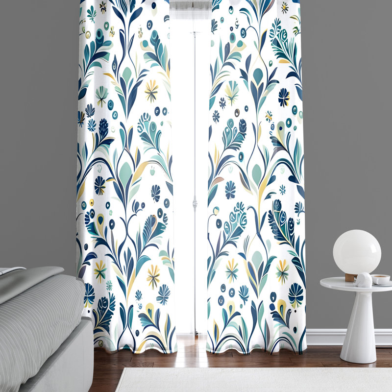 Bardhyle Semi Sheer Curtain Pair, 56" W x 78" L