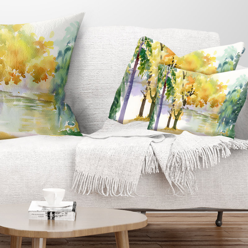 Coussin aquarelle Landscape, Rectangle, 12 po x 20 po