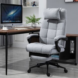 Montes Jett Executive Office Chair, Reclining Backrest, Retractable Footrest The Twillery Co. Upholstery Color: White