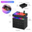 50cm W Bedside Table with 3D Mirror Abyss and Sensor RGB Lighting, 2-Drawer Bedside Table with Hidden Storage And Lockable-1535923196