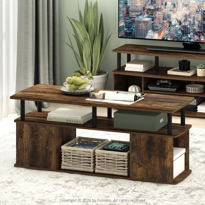 Bozil Coffee Table with Storage, Amber Pine
