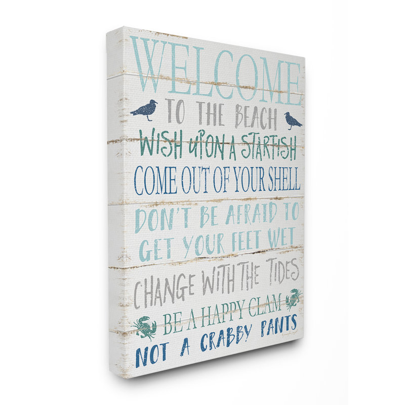 Welcome to the Beach, impression panoramique sur toile, Toile tendue, H 30 po x l 24 po