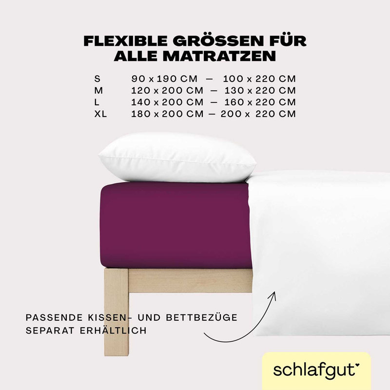 Jersey Elastane Fitted Sheet EASY, 100% Cotton, Purple Deep, M 120 x 220cm - 130 x 220cm