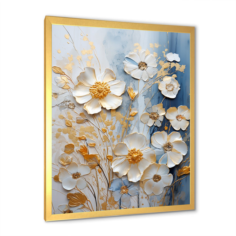 «Wildflowers Botanical Beauty II», reproduction sur toile, Cadre doré simple, H 20 po x l 12 po x P 1 po