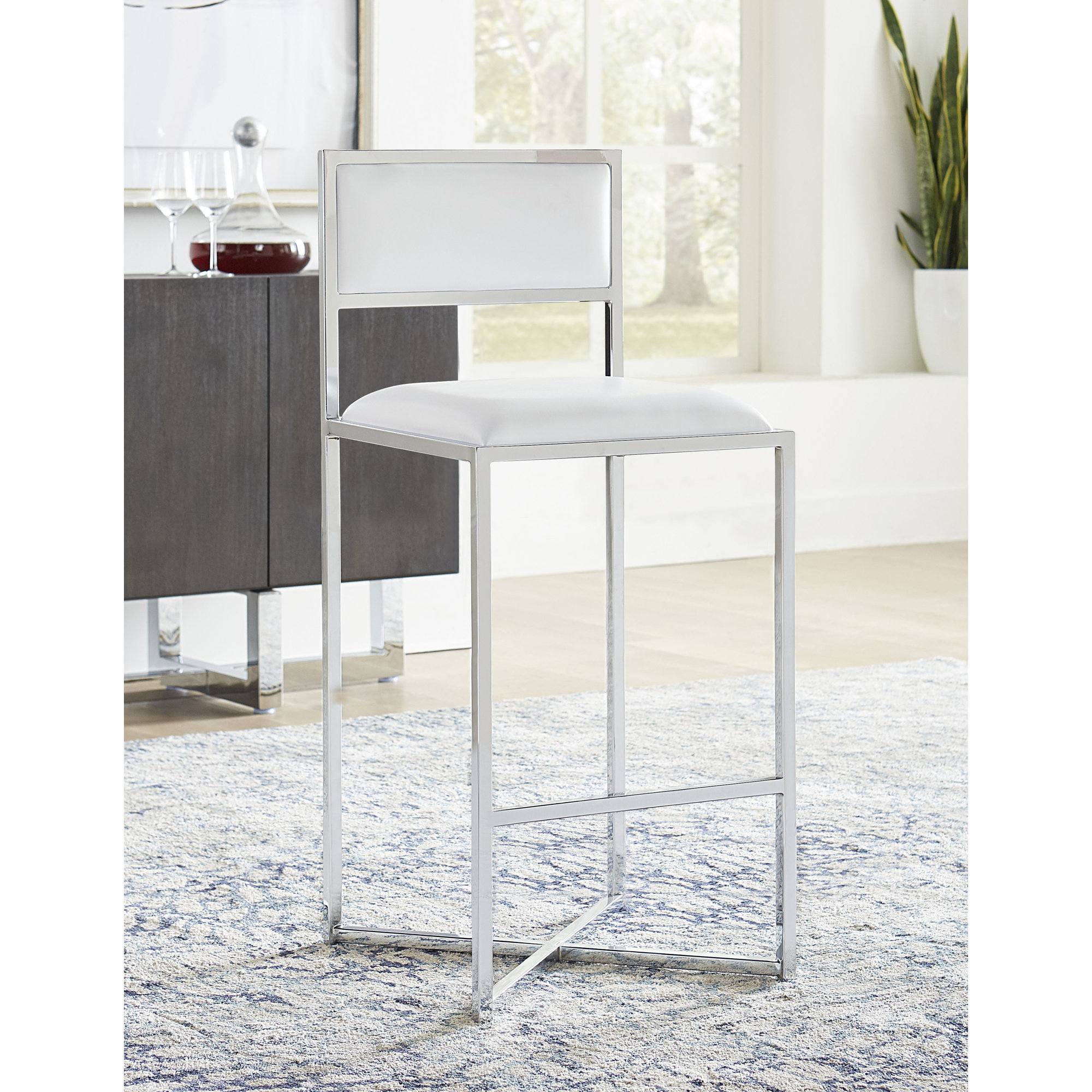 Malen Counter & Bar Stool, Bar Stool (30” Seat Height), White