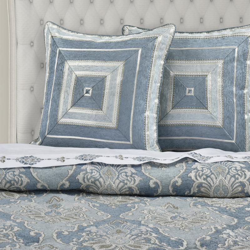 Cesar Modern Euro Sham with Velvet Piping