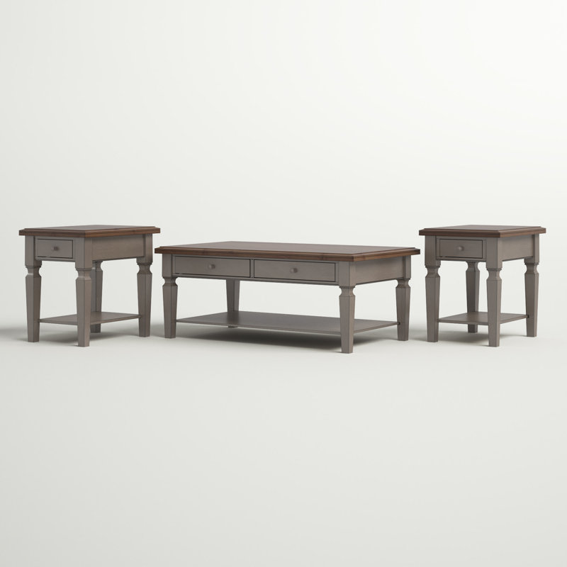 Bonas 3 - Piece Solid Wood Living Room Table Set