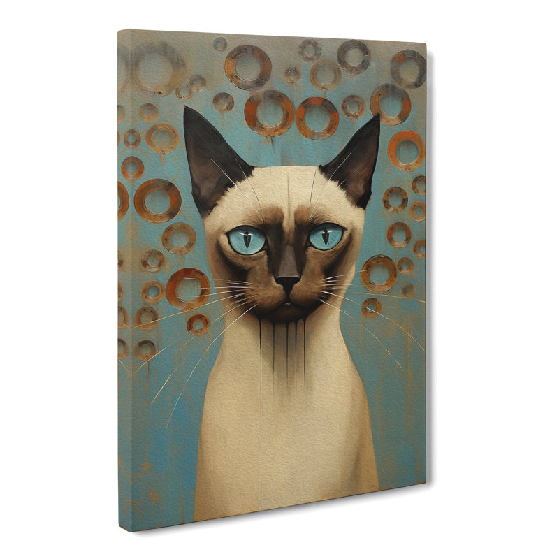 Siamese Cat Modern - Print, 76cm H x 50cm W x 3cm D