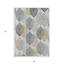 Tapis extérieur lavable à motif floral gris argenté et doré 3 pi x 5 pi